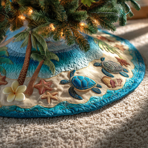 Palm Shore Christmas Quilted Tree Skirt NCU0PVL752
