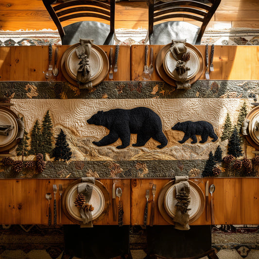 Papa Bear Cub Quilted Table Runner NCU0HNH421