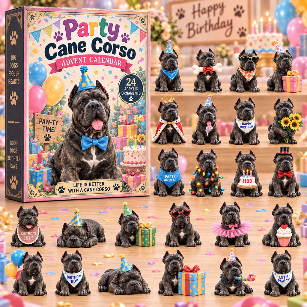 CHRISTMAS KICKOFF 40% OFF - Party Cane Corso Advent Calendar 2026 - 24-Day Festive Countdown, Acrylic Charms Blind Box - Gift For Cane Corso Lovers AC0NT240