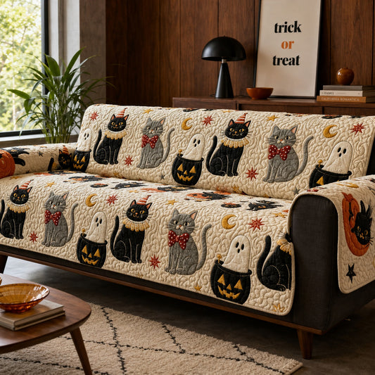 Party Cats Quilted Sofa Cover NCU0PVL948