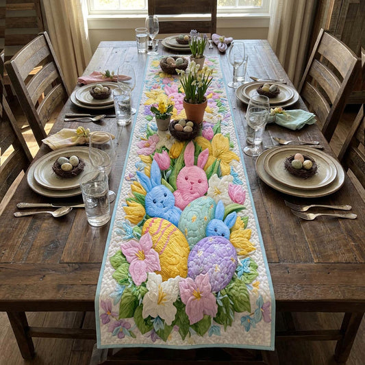Pastel Eggs Quilted Table Runner NCU0DV2015