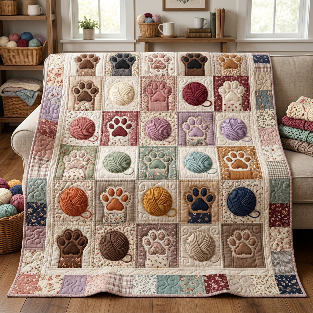 Pastel Paws Quilted Blanket NCU0NTV1135
