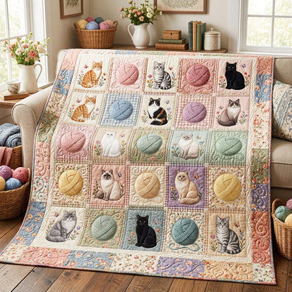 Pastel Purrs Quilted Blanket NCU0NTV1132