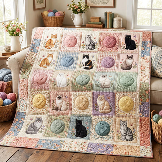 Pastel Purrs Quilted Blanket NCU0NTV1132