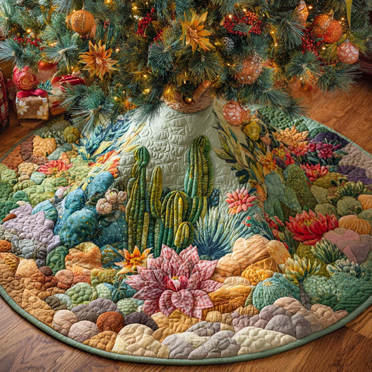 Pastel Rock Garden Quilted Tree Skirt NCU0NXD1099