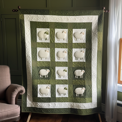 Pastoral Sheep Quilted Blanket NCU0TL299