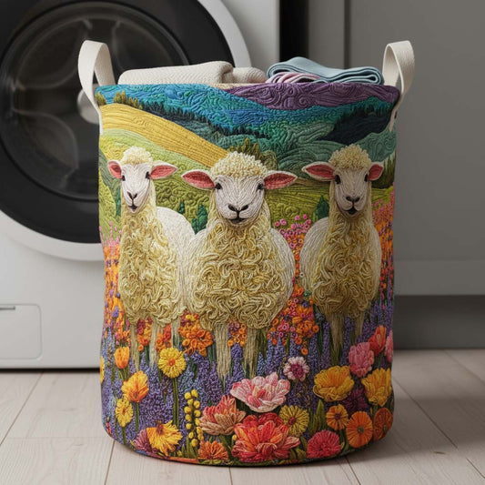 Pasture Sheep Quilted Laundry Basket NCU0HNH922