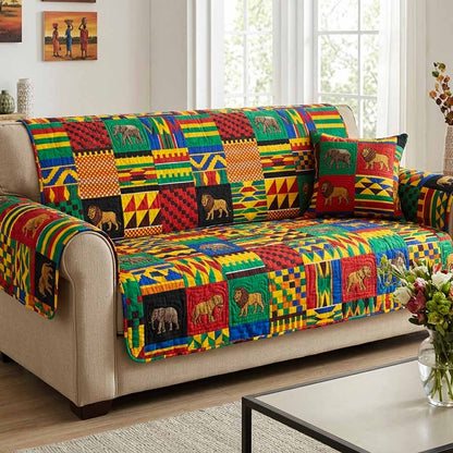 Patch Kente Quilted Sofa Cover NCU0NXD1839