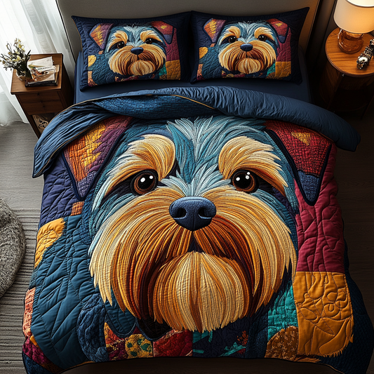 Patch Pup Love 3-Piece Quilted Bedding Set NCU0DV473