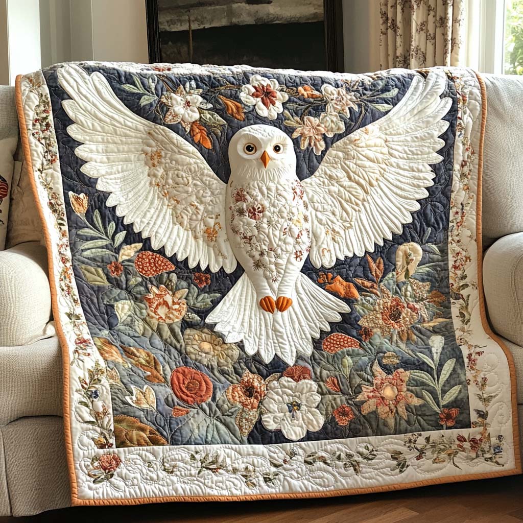 Patched Owl Wisdom Quilted Blanket NCU0NNT2170