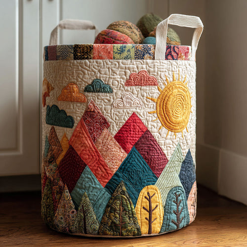 Patchland Peaks Quilted Laundry Basket NCU0NTV008