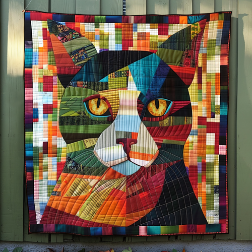 Patchwork Feline Quilted Blanket NCU0NT077