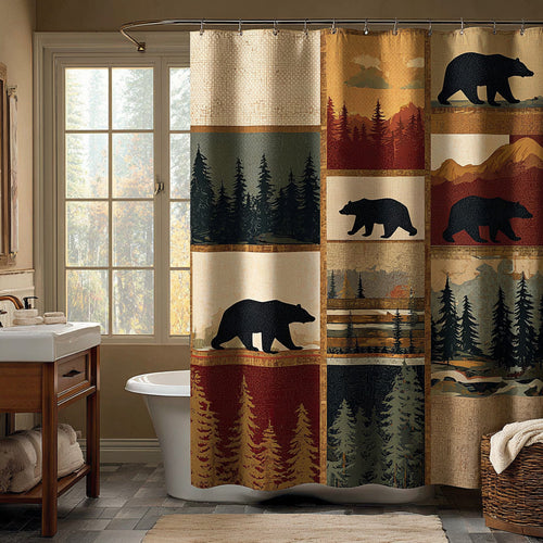 Patchwork Bear Trail Shower Curtain NCU0LDH818