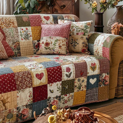 Patchwork Blossom Quilted Sofa Cover NCU0NNT2717