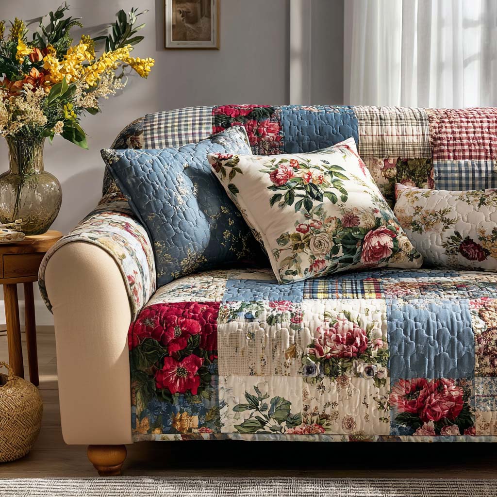 Patchwork Breeze Quilted Sofa Cover NCU0NNT2718