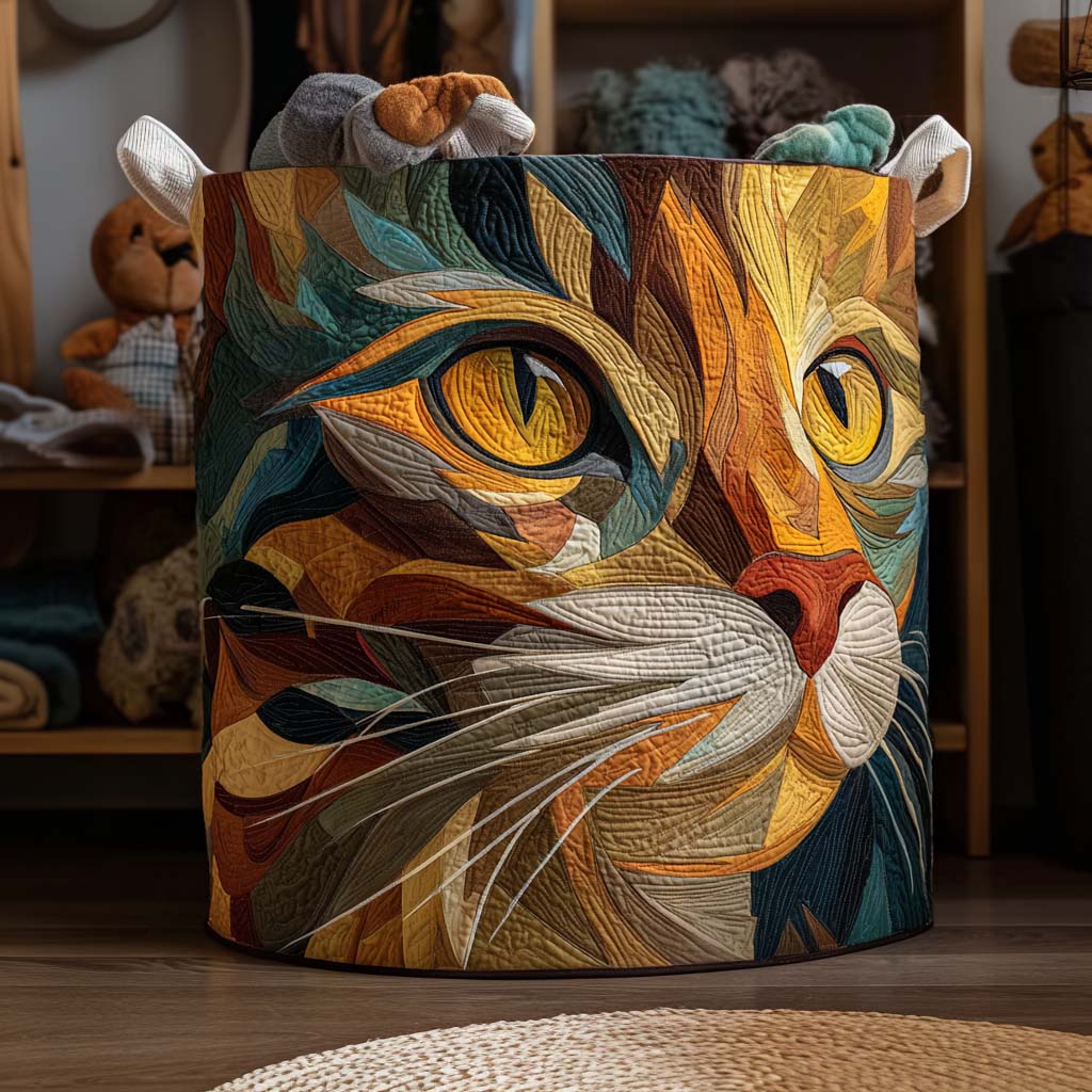 Quilted Laundry Basket Catitude