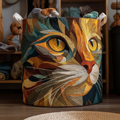 Patchwork Cat Quilted Laundry Basket NCU0NNT1844