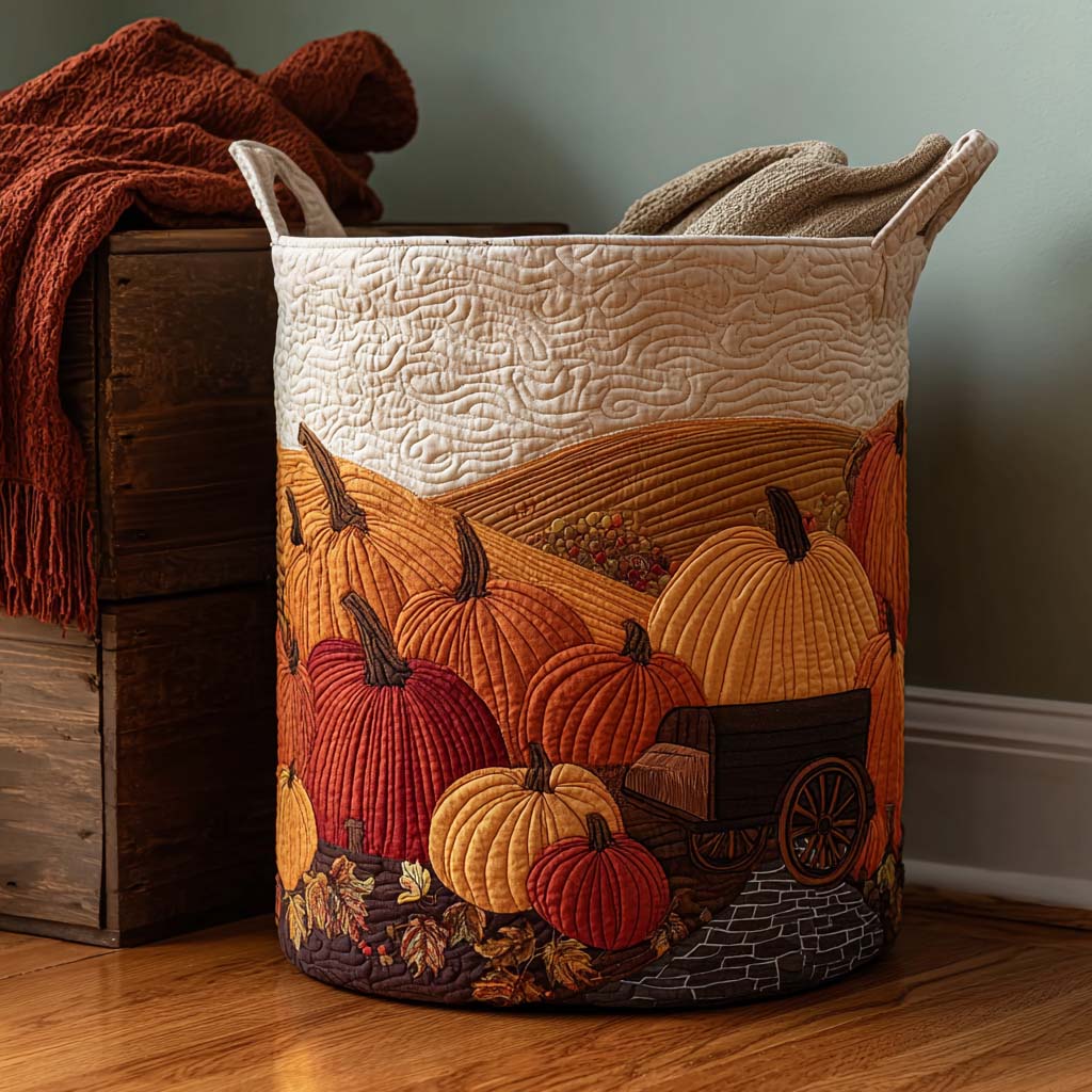 Patchwork Crate Quilted Laundry Basket NCU0NXD021