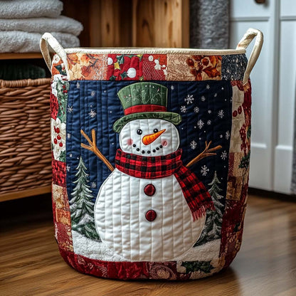 Patchwork Frosty Quilted Laundry Basket NCU0DQQ010