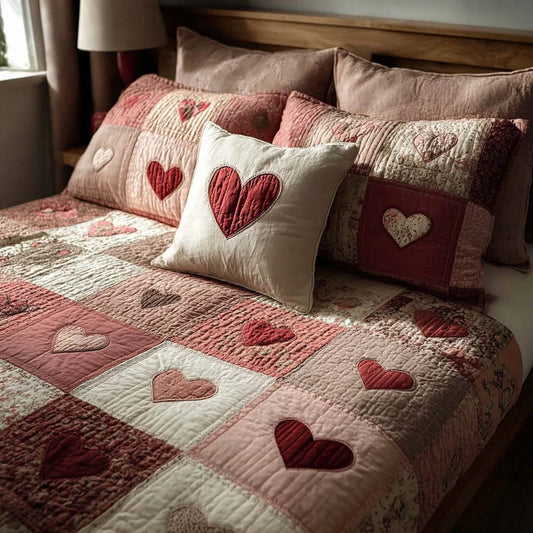 Patchwork Love 3-Piece Quilted Bedding Set NCU0DQQ0256