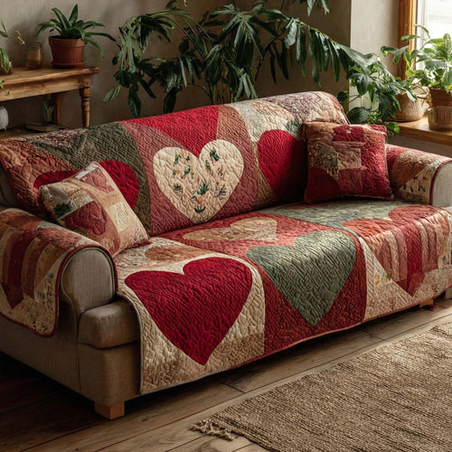Patchwork Love Quilted Sofa Cover NCU0NXD1323