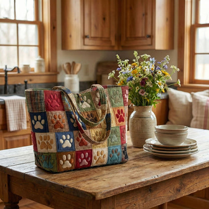 Patchwork Paws Quilted Classic Tote Bag SN0NT005