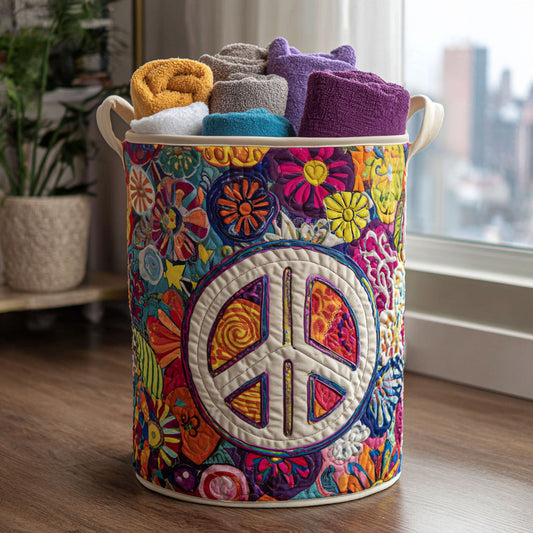 Patchwork Peace Quilted Laundry Basket NCU0PTT946