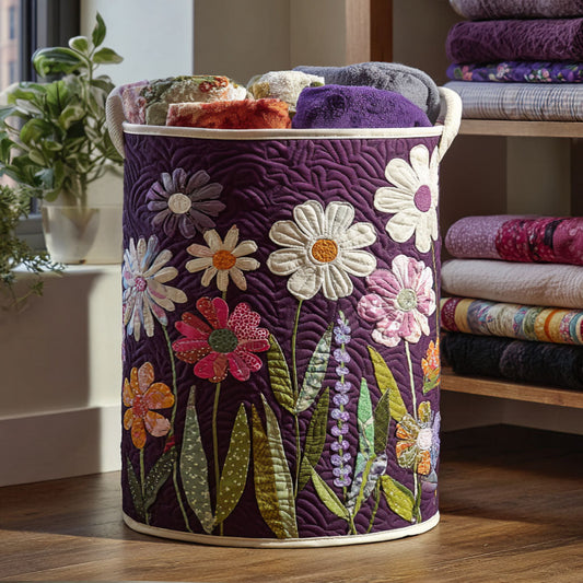 Patchwork Petals Quilted Laundry Basket NCU0PTT896