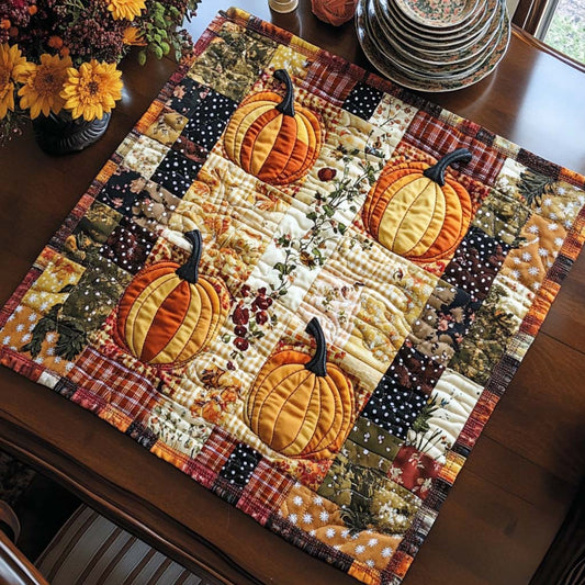Patchwork Pumpkins Quilted Table Topper NCU0NNT992