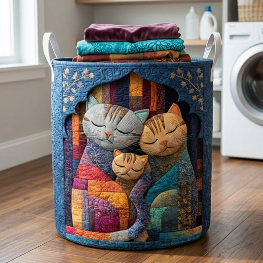Patchwork Purrs Quilted Laundry Basket NCU0PVL830
