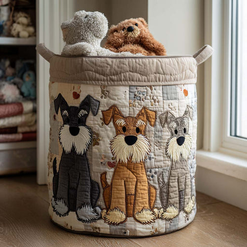 Patchwork Schnauzer Quilted Laundry Basket NCU0NNT1692