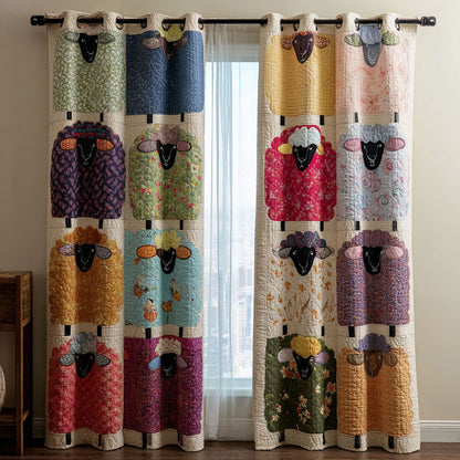 Patchwork Sheep Quilted Curtains NCU0DDK2580