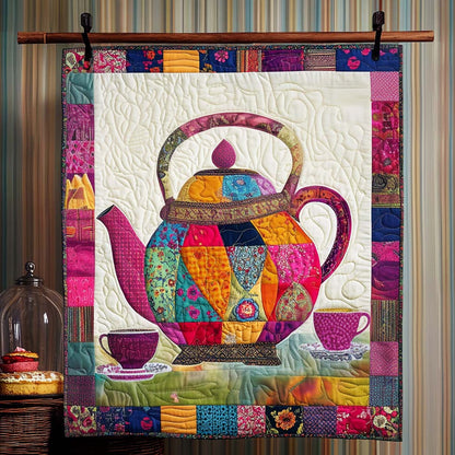 Patchwork Teapot Quilted Blanket NCU0NT887