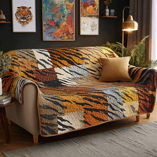 Patchwork Tiger Quilted Sofa Cover NCU0LDH729