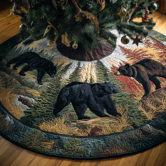 Path of the Bear Christmas Quilted Tree Skirt NCU0PTT1818