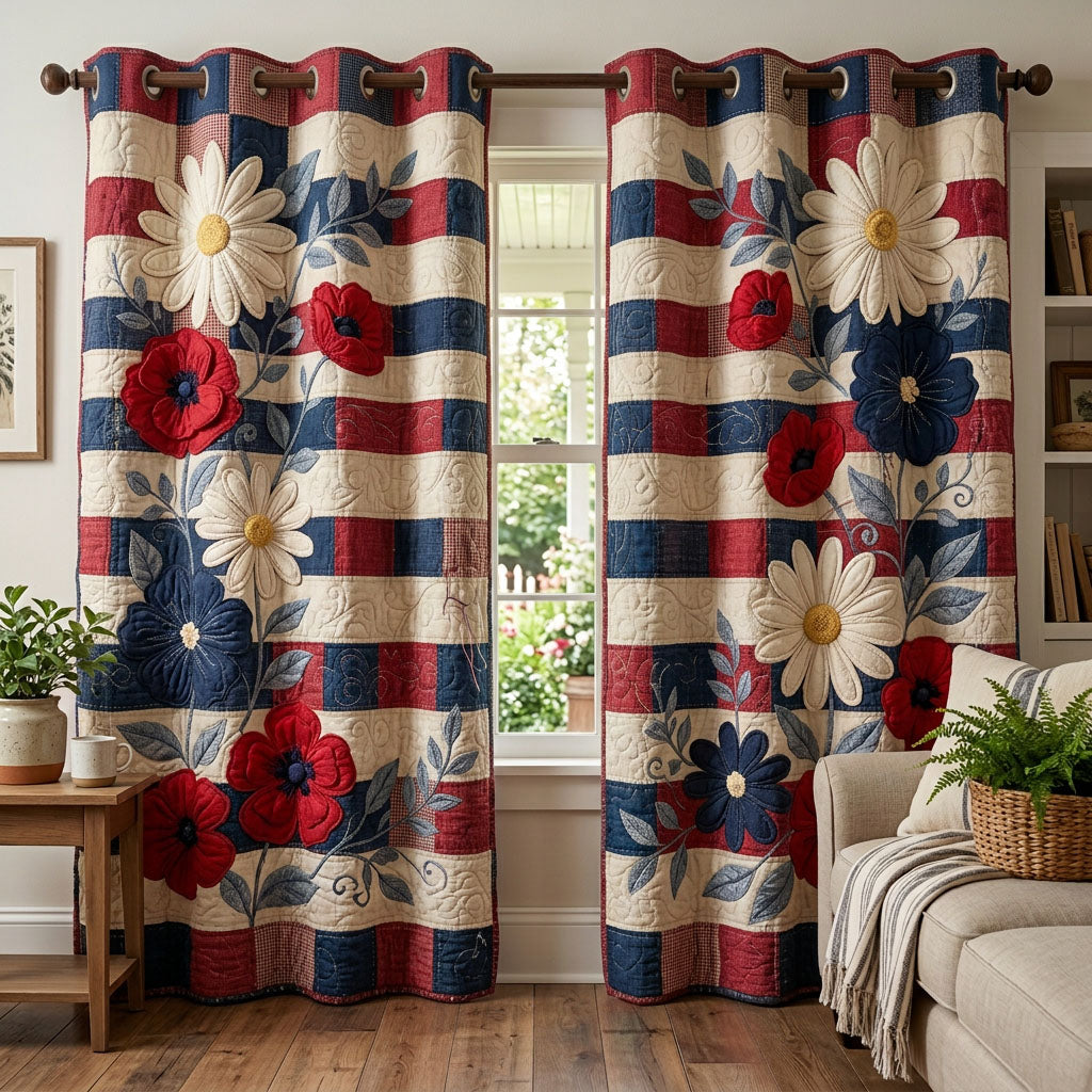 Patriot Bloom Quilted Curtains NCU0NTD1778