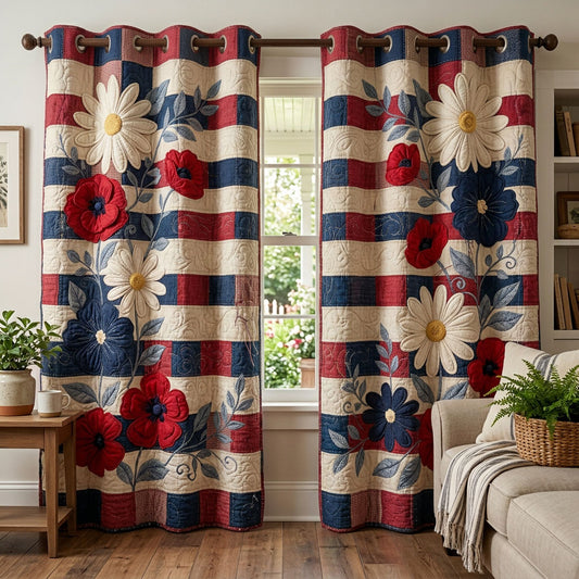 Patriot Bloom Quilted Curtains NCU0NTD1778