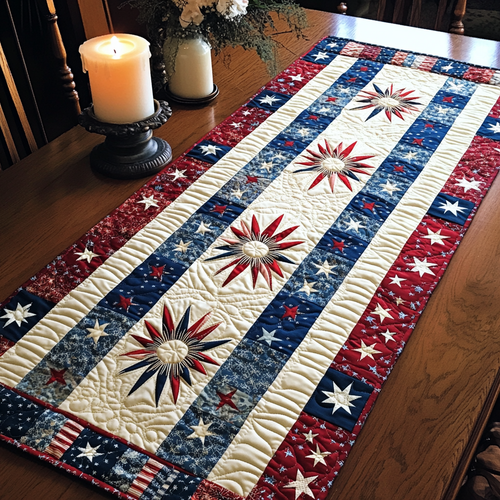 Patriot Bloom Quilted Table Runner NCU0NVH905
