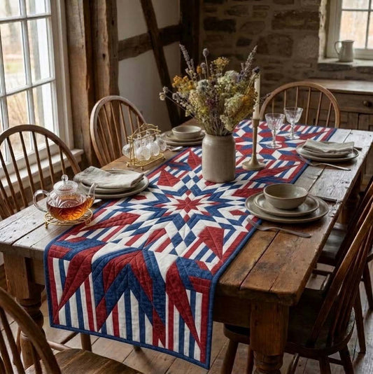 Patriot Burst Quilted Table Runner NCU0DQQ0645