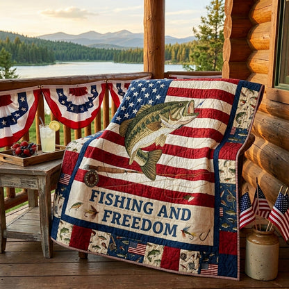 Patriot Fishing Quilted Blanket NCU0HNH1097