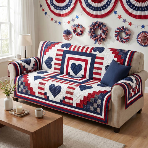 Patriot Hearth Quilted Sofa Cover NCU0NTD1984