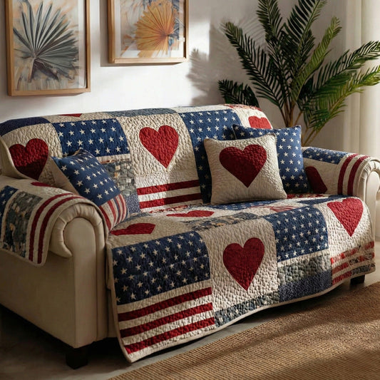 Patriot Patch Quilted Sofa Cover NCU0LDH496