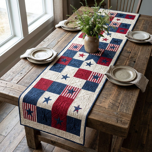 Patriot Patch Quilted Table Runner NCU0DDK2546