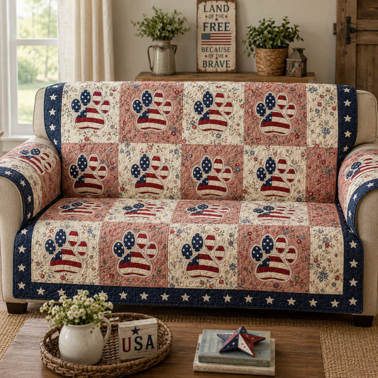Patriot Paws Quilted Sofa Cover NCU0NTD1928