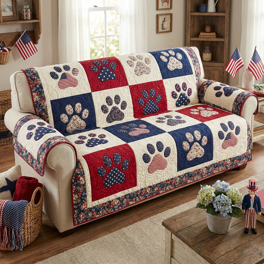 Patriot Paws Quilted Sofa Cover NCU0NTV1094