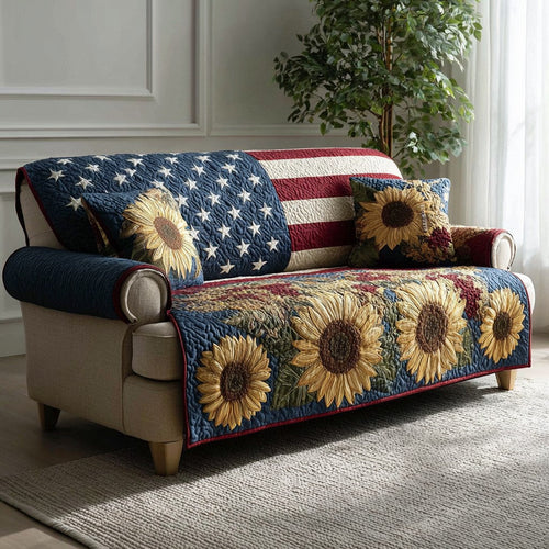 Patriot Petals Quilted Sofa Cover NCU0NNL167