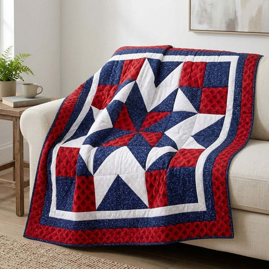 Patriot Pinwheel Quilted Blanket NCU0DQQ0545