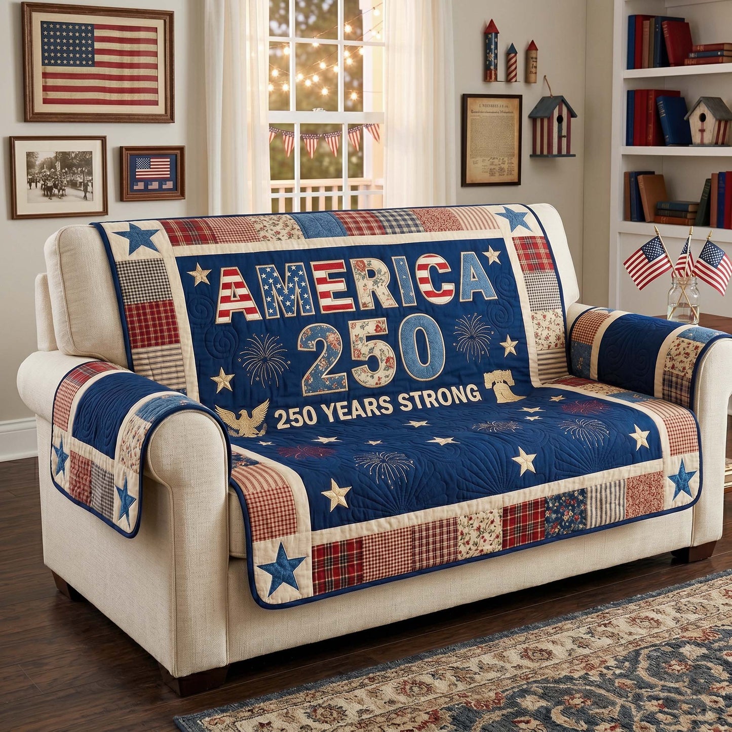 Patriot Pride 250 Quilted Sofa Cover NCU0HNH1044