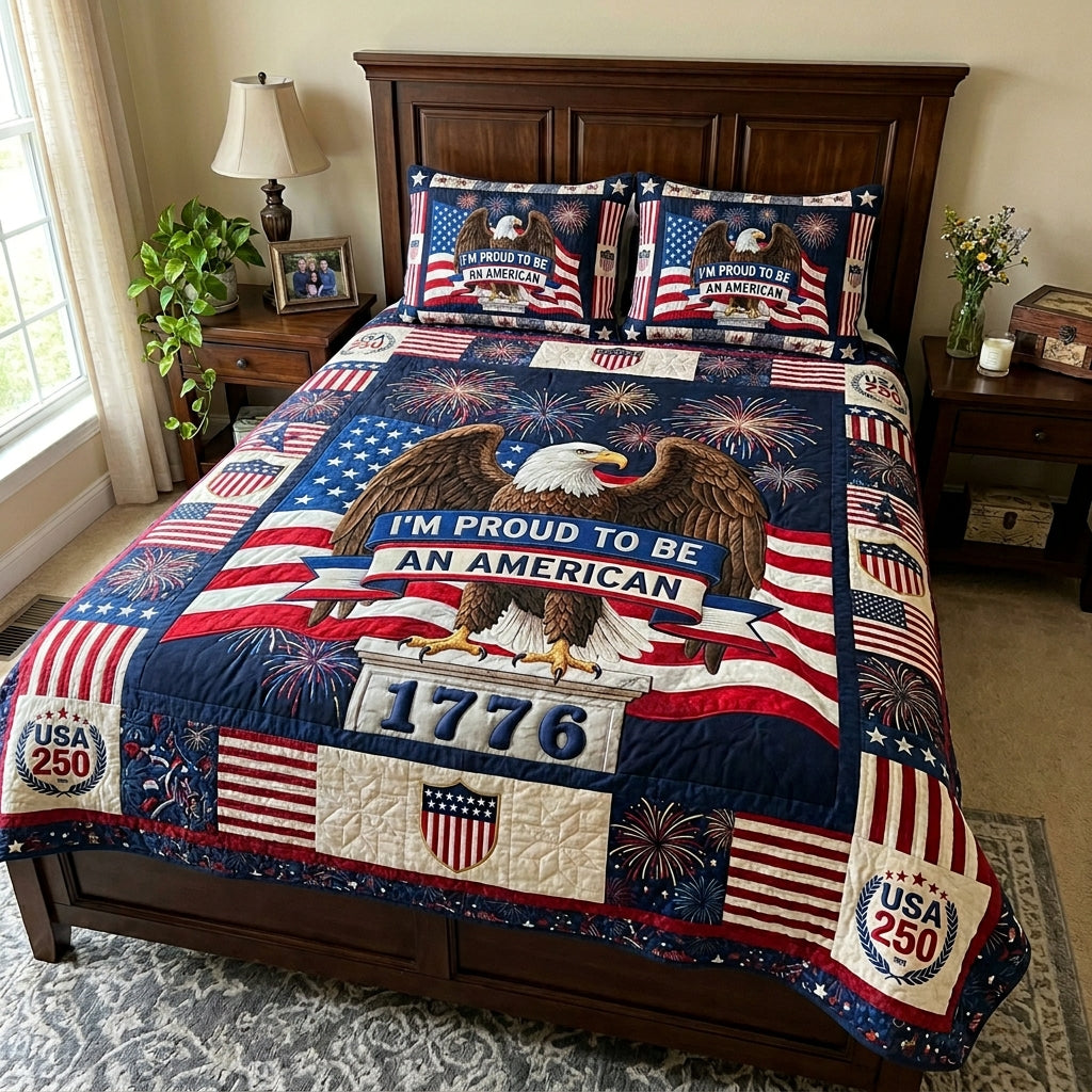 Patriot Pride 3-Piece Quilted Bedding Set NCU0DV2182
