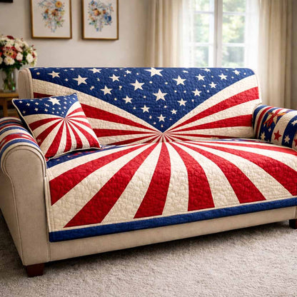 Patriot Rays Quilted Sofa Cover NCU0NXD1637